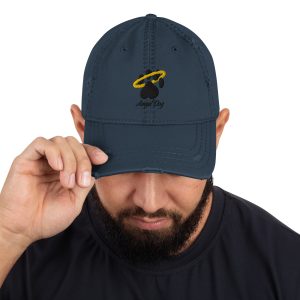 Distressed Dad Hat - Angel Dog